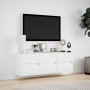 Wall-mounted TV stand with LED lights white 130x31x45 cm by , TV Furniture - Ref: Foro24-852299, Price: 115,07 €, Discount: %