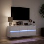 Wall-mounted TV stand with LED lights white 130x31x45 cm by , TV Furniture - Ref: Foro24-852299, Price: 115,07 €, Discount: %