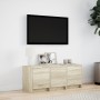 LED TV stand made of Sonoma oak engineered wood, 97x34x40 cm by , TV Furniture - Ref: Foro24-852238, Price: 84,54 €, Discount: %