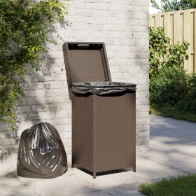 Synthetic rattan brown trash can 40x40x80 cm by , Garbage cans and trash cans - Ref: Foro24-366633, Price: 79,99 €, Discount: %