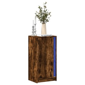 Aparador con LED madera ingeniería roble ahumado 42,5x34x85 cm de , Aparadores - Ref: Foro24-852142, Precio: 64,41 €, Descuen...