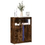 Display cabinet with LED lighting, smoked oak engineered wood, 77x34x100 cm by , Sideboards - Ref: Foro24-852149, Price: 92,5...