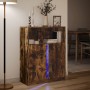 Display cabinet with LED lighting, smoked oak engineered wood, 77x34x100 cm by , Sideboards - Ref: Foro24-852149, Price: 92,5...