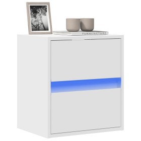 Wall-mounted TV stand with LED lights white 41x31x45 cm by , TV Furniture - Ref: Foro24-852271, Price: 60,99 €, Discount: %