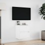 Wall-mounted TV stand with LED lights white 41x31x45 cm by , TV Furniture - Ref: Foro24-852271, Price: 61,11 €, Discount: %