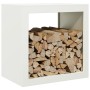 White steel firewood rack 60x40x60 cm by , Firewood bags and holders - Ref: Foro24-851004, Price: 86,16 €, Discount: %