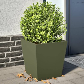 2 olive green steel planters 40x40x40 cm by , Pots and planters - Ref: Foro24-851059, Price: 72,99 €, Discount: %