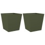 2 olive green steel planters 40x40x40 cm by , Pots and planters - Ref: Foro24-851059, Price: 87,13 €, Discount: %