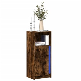 Aparador con LED madera ingeniería roble ahumado 42,5x34x100 cm de , Aparadores - Ref: Foro24-852156, Precio: 69,99 €, Descue...