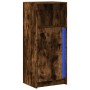 Display cabinet with LED lighting, engineered smoked oak wood, 42.5x34x100 cm by , Sideboards - Ref: Foro24-852156, Price: 69...