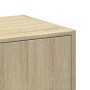 Medicine cabinet made of Sonoma oak wood veneer, 30x41x144.5 cm by , Lockers and storage cabinets - Ref: Foro24-855171, Price...