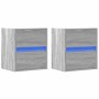 Wall-mounted bedside tables with LED lights, 2 units in Sonoma grey. by , Nightstands - Ref: Foro24-3307972, Price: 106,02 €,...