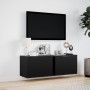 Wall-mounted TV stand with LED lights black 100x31x35 cm by , TV Furniture - Ref: Foro24-852265, Price: 66,94 €, Discount: %