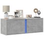 Wall-mounted TV stand with LED lights in concrete gray, 100x31x35 cm. by , TV Furniture - Ref: Foro24-852267, Price: 65,13 €,...