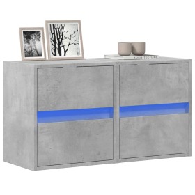 Wall-mounted TV furniture with LED lights, 2 units, concrete gray, 41x31x45 cm. by , TV Furniture - Ref: Foro24-852278, Price...