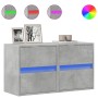 Wall-mounted TV furniture with LED lights, 2 units, concrete gray, 41x31x45 cm. by , TV Furniture - Ref: Foro24-852278, Price...