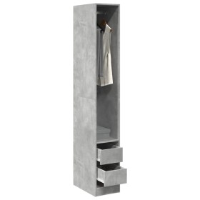 Engineered wood wardrobe in concrete gray, 30x50x200 cm by , Wardrobes - Ref: Foro24-3307741, Price: 140,99 €, Discount: %