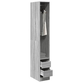 Engineered wood wardrobe in Sonoma grey, 30x50x200 cm by , Wardrobes - Ref: Foro24-3307743, Price: 146,99 €, Discount: %