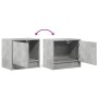 Wall-mounted bedside tables with LED lights 2 units concrete gray by , Nightstands - Ref: Foro24-852082, Price: 82,00 €, Disc...