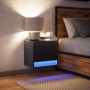 Wall-mounted bedside table with black LED lights by , Nightstands - Ref: Foro24-852077, Price: 48,93 €, Discount: %