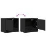 Wall-mounted bedside table with black LED lights by , Nightstands - Ref: Foro24-852077, Price: 48,93 €, Discount: %