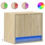 Wall-mounted bedside tables with LED lights, 2 units Sonoma oak by , Nightstands - Ref: Foro24-852080, Price: 82,00 €, Discou...