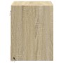 Wall-mounted bedside tables with LED lights, 2 units Sonoma oak by , Nightstands - Ref: Foro24-852080, Price: 82,00 €, Discou...