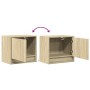 Wall-mounted bedside tables with LED lights, 2 units Sonoma oak by , Nightstands - Ref: Foro24-852080, Price: 82,00 €, Discou...