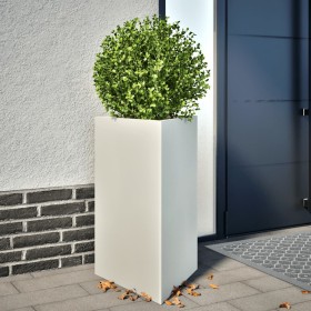 Triangular white steel planter 50x43x75 cm by , Pots and planters - Ref: Foro24-851173, Price: 71,97 €, Discount: %