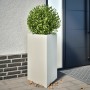 Triangular white steel planter 50x43x75 cm by , Pots and planters - Ref: Foro24-851173, Price: 72,99 €, Discount: %