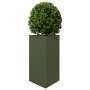 Triangular planters 2 units olive green steel 50x43x75 cm by , Pots and planters - Ref: Foro24-851178, Price: 129,66 €, Disco...