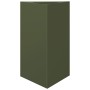 Triangular planters 2 units olive green steel 50x43x75 cm by , Pots and planters - Ref: Foro24-851178, Price: 129,66 €, Disco...