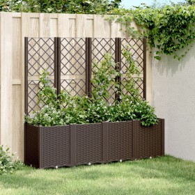 Jardinera con enrejado PP marrón 160x40x140 cm de , Maceteros y jardineras - Ref: Foro24-367875, Precio: 179,99 €, Descuento: %