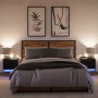 Mesitas de noche de pared con luces LED 2 unidades negro de , Mesitas de noche - Ref: Foro24-852078, Precio: 84,58 €, Descuen...