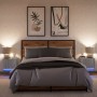 Wall-mounted bedside tables with LED lights, 2 units in Sonoma grey. by , Nightstands - Ref: Foro24-852086, Price: 84,58 €, D...