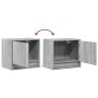 Wall-mounted bedside tables with LED lights, 2 units in Sonoma grey. by , Nightstands - Ref: Foro24-852086, Price: 84,58 €, D...