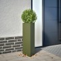 Triangular planter in olive green steel, 30x26x75 cm by , Pots and planters - Ref: Foro24-851149, Price: 53,24 €, Discount: %