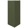 Triangular planter in olive green steel, 40x34.5x70 cm by , Pots and planters - Ref: Foro24-851163, Price: 62,99 €, Discount: %