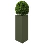 Triangular planter in olive green steel, 40x34.5x70 cm by , Pots and planters - Ref: Foro24-851163, Price: 62,99 €, Discount: %