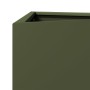 Triangular planter in olive green steel, 40x34.5x70 cm by , Pots and planters - Ref: Foro24-851163, Price: 62,99 €, Discount: %