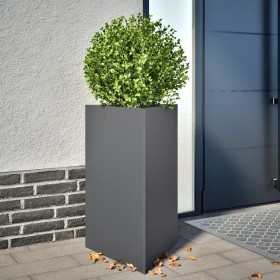 Triangular planter in anthracite grey steel, 50x43x75 cm by , Pots and planters - Ref: Foro24-851175, Price: 71,97 €, Discoun...