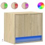 Wall-mounted bedside table with LED lights Sonoma oak by , Nightstands - Ref: Foro24-852079, Price: 47,58 €, Discount: %