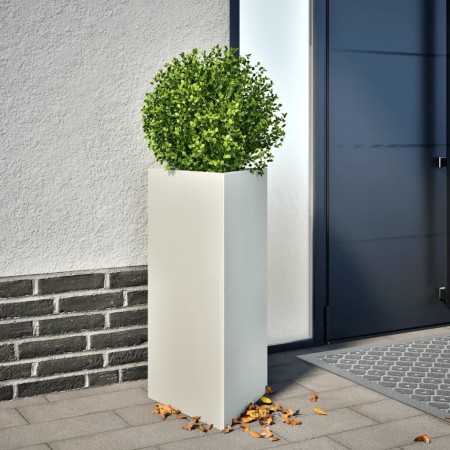 Triangular planters 2 units white steel 40x34.5x70 cm by , Pots and planters - Ref: Foro24-851160, Price: 108,37 €, Discount: %