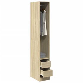 Engineered wood wardrobe in Sonoma oak, 30x50x200 cm. by , Wardrobes - Ref: Foro24-3307740, Price: 140,99 €, Discount: %