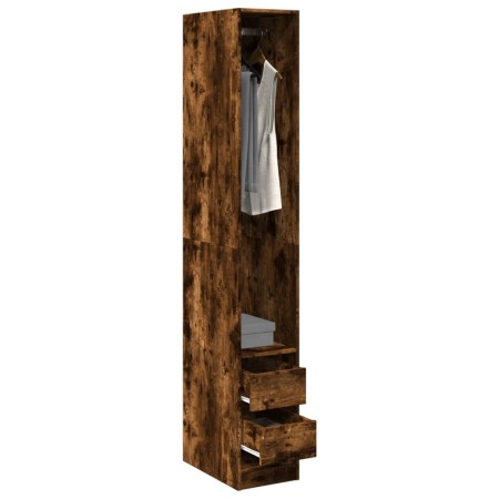 Engineered wood wardrobe in smoked oak color, 30x50x200 cm by , Wardrobes - Ref: Foro24-3307742, Price: 141,69 €, Discount: %