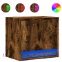 Wall-mounted bedside table with LED lights in smoked oak. by , Nightstands - Ref: Foro24-852083, Price: 47,58 €, Discount: %