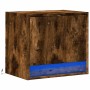 Wall-mounted bedside table with LED lights in smoked oak. by , Nightstands - Ref: Foro24-852083, Price: 47,58 €, Discount: %