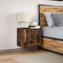 Wall-mounted bedside table with LED lights in smoked oak. by , Nightstands - Ref: Foro24-852083, Price: 47,58 €, Discount: %