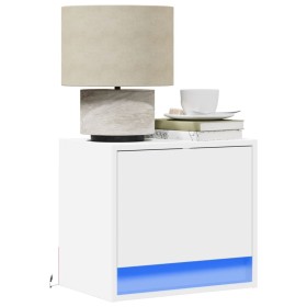 Wall-mounted bedside tables with LED lights 2 units white by , Nightstands - Ref: Foro24-852076, Price: 84,58 €, Discount: %