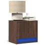 Wall-mounted bedside tables with LED lights, 2 units, brown oak. by , Nightstands - Ref: Foro24-852088, Price: 84,99 €, Disco...